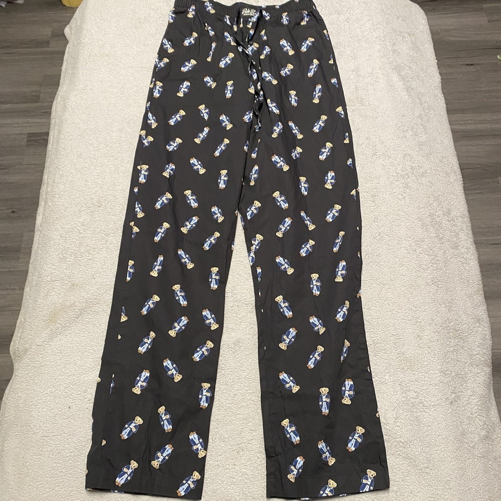 Polo Ralph Lauren Polo Bear Pajama Set Mens Small Shirt Pants Drawstring - Picture 12 of 13